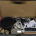 S23+103 Podcast Equipment Bundle,Condenser Mic Recording Studio,Streaming Podcast Mic Starter Kit, Live Sound Card with dj Mixer Effects & Voice Changer Audio Mixer for Vlog Living YouTube TikTok