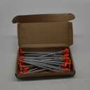 Cheardia 20 Pack Tent Stakes Heavy Duty, 9.75 Inch Yard Stakes Non-Rust Metal Tent Pegs Ground Stakes Tent Spikes for Camping Patio, Garden, Canopies, Grassland, Outdoor, Orange