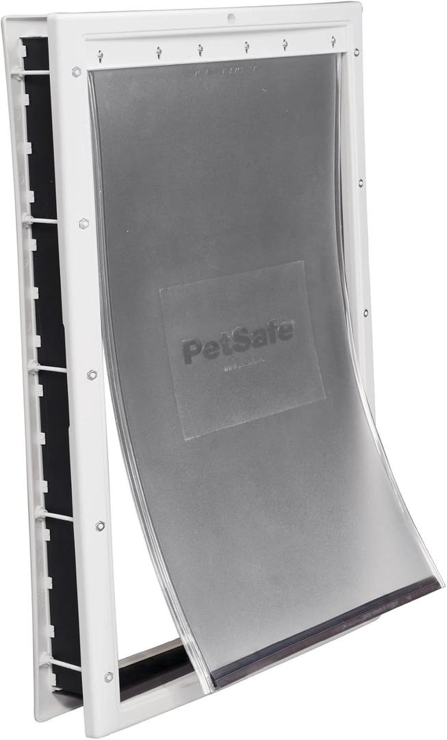 PetSafe Never Rust Dog & Cat Plastic Door, X-Large, for Pets Up to 220 lb, Paintable, Easy DIY Installation, Closing Panel Included, Install in Interior & Exterior Doors or Walls, Durable, Extra Large