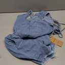 utcoco Women's 2025 Summer Casual Sleeveless Denim Romper Elastic Waist Loose Jean Shorts Jumpsuit Overalls Size L