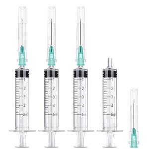 2 x 5ml Syring with Needle,21G 1.5 Inch Needle,25 Pack individually packaged