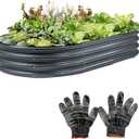 841 ft Large Grey Raised Garden Bed for Outdoor, Easy Assembly & Rust-Resistant Galvanized Planter Box for Vegetables, Flowers & Herbs (Gray)