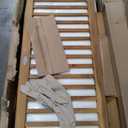 Tangkula Outdoor 4 Pcs Acacia Wood Sofa Set w/Water Resistant Cushions, Padded Patio Seating Chat Set w/Coffee Table for Garden, Backyard, Poolside (1, White)