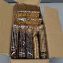 BUCLA 200 Piece Gold Plastic Silverware - Baroque Style Gold Plastic Forks and Spoons - 100 Forks and 100 Spoons for Weddings, Parties & Thanksgiving