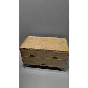 Bamboo Desk Organizer 3 Drawer with Shelf, Countertop Organizer with Drawers Makeup Storage Drawer 3 Drawers Tabletop Storage Organization Box Home Office Workspace