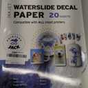 Printers Jack Water Slide Decal Paper Inkjet WHITE 20 Sheets A4 Size Premium Water-Slide Transfer Paper Printable Water Slide Decals for Tumblers, Mugs, Glasses DIY (20 Sheets 8.27 x 11.69 inches)