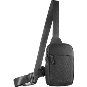 Mini Sling Bag Crossbody Fanny Pack Men & Women - Switchable Strap, RFID Blocking, Water-Repellent, Hidden Pocket (Black)