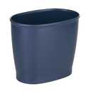 iDesign Slim Plastic Bathroom Trash Can, Small Garbage Bin for Bedroom, Office, Desk, Dorm, Navy Blue