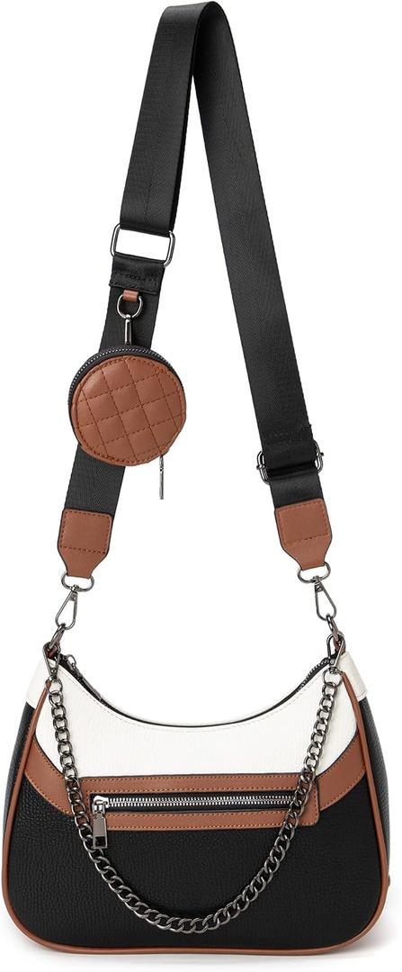 Myfriday Women PU Hobo Crossbody Bag, Coin Purse, 2 Straps Shoulder Purse
