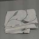 jinchan White Sheer Valance for Window Gray Leaf Embroidered Valance Light Filtering Grey Voile Window Treatment for Living Room Kitchen Farmhouse Rustic Double Layer Curtain 18 Inch 1 Panel