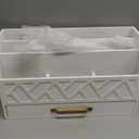 Wooden Desk Organizer,Desktop Organizer File Sorter for Office Supplies, Mail Organizer with Drawer,Desk Accessories & Workspace Organizers for Women White