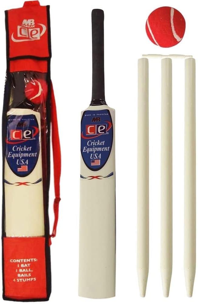 Junior Cricket Bat Set Wooden Gift Size 4, 6 By CE (Junior 4)