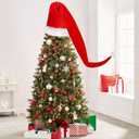 CCINEE Christmas Tree Topper Hat, Plush Santa Hat for Xmas Tree Decoration Gaint Red Santa Claus Hat Costume for Tree Topper Display (Extra Large)