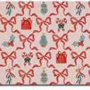 Coquette Pink and Red Christmas Door Mat, Preppy Christmas Tree Candy Cane Holiday Doormat Indoor Outdoor Entrance Entryway, Girly Xmas Holiday Welcome Mats for Front Door Outside, 17x30 Inches