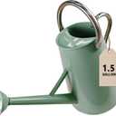 Watering Can for Outdoor&Indoor Plants1.5 Gallon5.7L Metal Watering Can with with Removable SpoutLarge Galvanized Steel Garden Flower Water Can Watering Pot with 2 HandlesCream Green