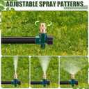 Tioncy 4 Pack Metal Lawn Sprinkler Automatic Garden Water Sprinkler on Spike Base 360 Degree Rotation with Adjustable Brass Nozzle for Lawn Garden Yard(Green)