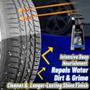 Tire Shine Spray Deep Tire Black Finish Long-Lasting UV Protection High Gloss Tire Coating Showroom New Wet Shine with Easy Applicator Pad & Towel Safe for Cars, Trucks, SUVs, RVs - 9 fl oz