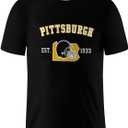 Men's Football Shirts Short Sleeve City Map Helmet T-Shirt Team Color Game Day Apparel Fans Gift S