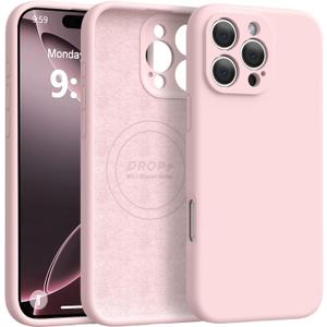 Ktele Magnetic for iPhone 16 Pro Max Case [Compatible with Magsafe] [Premium Silicone Satin-Smooth Touch] Slim Shockproof Anti-Scratch Microfiber Lining Case, 6.9 inch, Chalk Pink