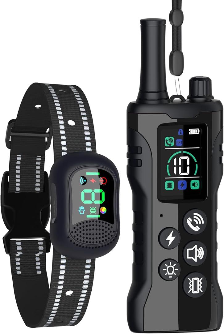 Dog Shock Collar-4900Ft Dog Training Collar with Remote,IP67 Waterproof Electric Collar with 4 Training Modes,Support Remote Calling Feature,Rchargeable E-Collarfor All Dog Sizes (10-120lbs)