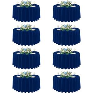 sancua Round Tablecloth 90 Inch Diameter, 8 Pack - Circle Polyester Fabric Table Cloth for Wedding Party Reception Banquet Birthday, Washable Formal Table Cover (Fit 30-72 Inch Tables), Navy Blue sancua Round Tablecloth 90 Inch Diameter, 8 Pack - Circle Polyester Fabric Table Cloth for Wedding Party Reception Banquet Birthday, Washable Formal Table Cover (Fit 30-72 Inch Tables), Navy Blue