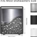 Dishwasher Magnet Cover Grey Metal Look, Waterproof Magnetic Dishwasher Cover for The Front Panel, Refrigerator Magnets Decorative Cover Home Decor 23x26 Inch