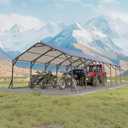 GarveeLife 20'X30'x12' Metal Carport for Multiple Vehicles, Heavy Duty Steel Car Ports, Vertical Roof Design, for All-Weather, for Full-Size Pickup Trucks, Boats, and Tractors (Gray)