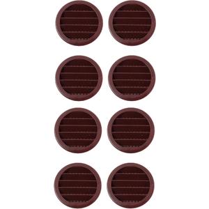 3" Round Plastic Louver Soffit Air Vent Reptile Screen Grille Cover (8, Brown)