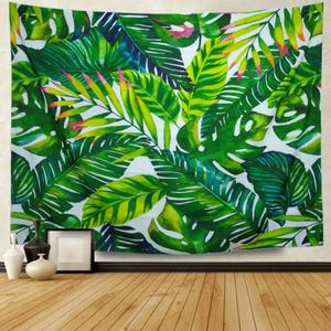 Heopapin Palm Tapestry Palm Tree Leaves Wall Tapestry Watercolor Green Tropical Leaves Wall Hanging Banana Leaf Tapestries for Living Room Bedroom Dorm Decor