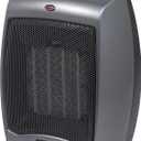 Lasko Portable Indoor Electric Ceramic Space Heater with Tip-Over Safety Switch, Overheat Protection and Thermostat, 2 Speeds, Safe for Home, 9.2 Inches, Dark Gray, 1500W, 754201