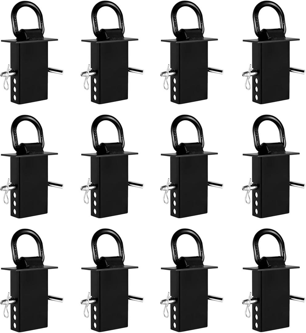 12Pack Trailer Stake Pocket D Ring Heavy Duty Utility Trailer Stake Pocket Accessories Car Hauler Trailer Accessories Flatbed Black