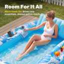 SLOOSH Inflatable Tanning Pool Lounger Float, 70" x 53" Pool Floats Adult with Cooler, 6 in 1 Suntan Tub Raft Floatie,Sunbathing Bed Lounge for Water Blow Up Ball Pit Party Gifts