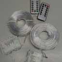 JMEXSUSS 2 Pack Green Christmas Lights Battery Operated Rope Lights Outdoor Waterproof, Each 33 ft 100 LED Battery Powered String Lights with Remote, Green Lights for Tree Garden Christmas Decor