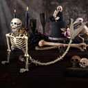 84Inches/7Ft Mermaid Halloween Life Size Skeleton Pose-N-Stay Posable Movable Joints Hanging for Halloween Decoration Decor Spooky Scene Party Favors, 1 Pack Mermaid Skeleton