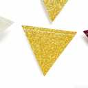 Maroon Gold Party Decorations Burgundy Beige Gold Glitter Felt Hanging Triangle Mini Bunting Pennant Banner Flag for Birthday Graduation Wedding Baby Shower Anniversary Party Nursery Classroom Decor