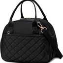 BTOOP Lunch Box for Women Men Insulated Lunch Bag Quilted Lunchbox Cute Adult Lunch Tote with Adjustable Shoulder Strap Reusable Lunch Bags Water Resistant for Travel Work Picnic (Black)