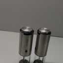 CIRCLE JOY Electric Salt and Pepper Grinder Set Stainless Steel Rechargeable Salt and Pepper Grinder Set, Variable Grinding Speed, External Adjustable Coarseness, Storage Base, White LED Light, Silver