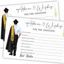 4 x 2025 Graduation Advice Card - Blessings and suggestions for Men graduates, Bachelor's clothing style fill in 30 suggestion cards with envelopes, Graduation Supplies, Party Decorations and Favors - A02