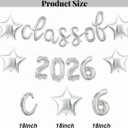 2 x Silver Class of 2026 Balloons 16 Inch Graduation Balloons Class of 2026 Balloon with Star Balloons for Graduation Decorations 2026