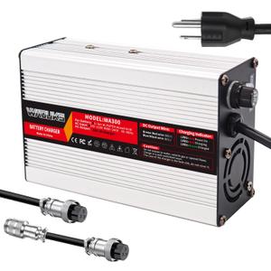 84V 3A Charger 84V Li-ion Battery Charger with Cooling Fan Aluminum Case Used for 20S 72V Lithium Battery Pack Output 3pin GX16 1+3-