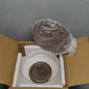 Extra Large Glass Salad Bowl Set, 4.8Qt Mixing Bowl with Acacia Wood Lid, Base and Salad Serving Utensils, Ribbed Serving Bowl Trifle Bowl, Practical Salad Bowls for Kitchen,Parties,Christmas