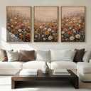 IARTTOP Extra Large Wildflower Framed Wall Art 24x36 Inch Set of 3 Vintage Botanical Art Prints Calming Nature Floral Landscape Wall Decor for Living Room Dining room Bedroom