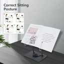 Book Stand for Reading, Multi-Angle & Height Book Holder with 360 Swivel Base, Lightweight Foldable Cookbook Stand for Kitchen, Office, Textbook, Recipe, Music Scores, Kindle, Tablet (Regular Version)