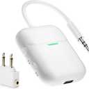 Nulaxy Air in-Flight Bluetooth Wireless Audio Transmitter Receiver for up to 2 AirPods & Wireless Headphones, Bluetooth Adapter for All 3.5mm Jacks on Airplanes, Gym Equipment, TVs & Gaming Consoles