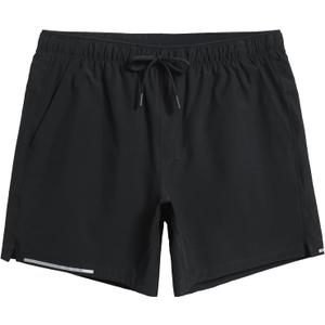 Maamgic Mens Running Shorts Workout 6" Marathon Lightweight Quick Dry Gym Shorts with Zip Pocket (Black), S