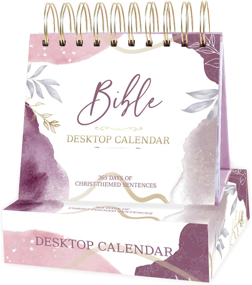 PRSTINCOL Daily Bible Verse Flip Calendar, Perpetual Scripture Desk Decor with Inspirational Quotes for Office and Home