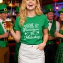 St Patricks Day Shirt Women Prone to Shenanigans and Malarkey Tshirts Shamrock Graphic Tee Tops (XX-Large, 02-green)