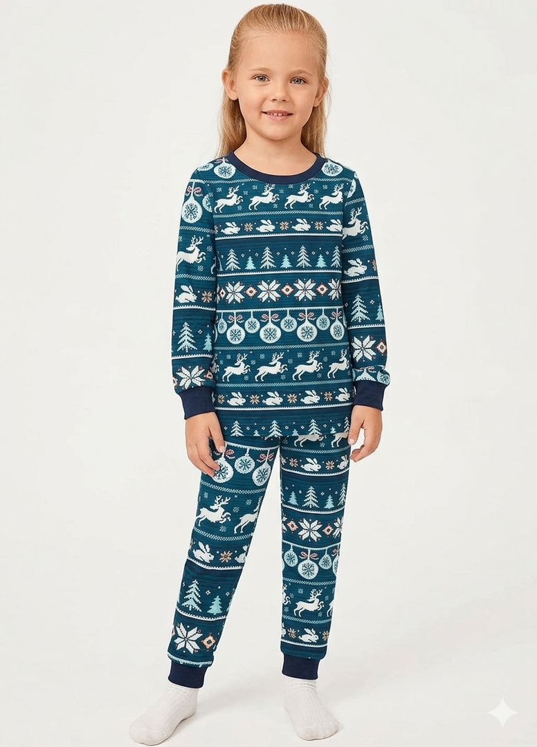PopReal Christmas Pajamas Sleepwear Jammies For Kids - 130 size