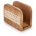 Napkin Holder Mango Wood Upright Paper Napkin Storage Rustic Farmhouse Wood Napkin Holder Vintage Home decor (5.5"x 2.5"x 4")