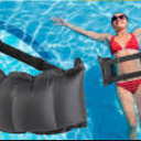 Lewtemi 1 Pcs Inflatable Swim Belt Pool Flotation Portable Waist Floatation Aid for Adults Adjustable Floating Swimming Training Aid Waist Belt with Buckle and Rope for Beginner(Black)